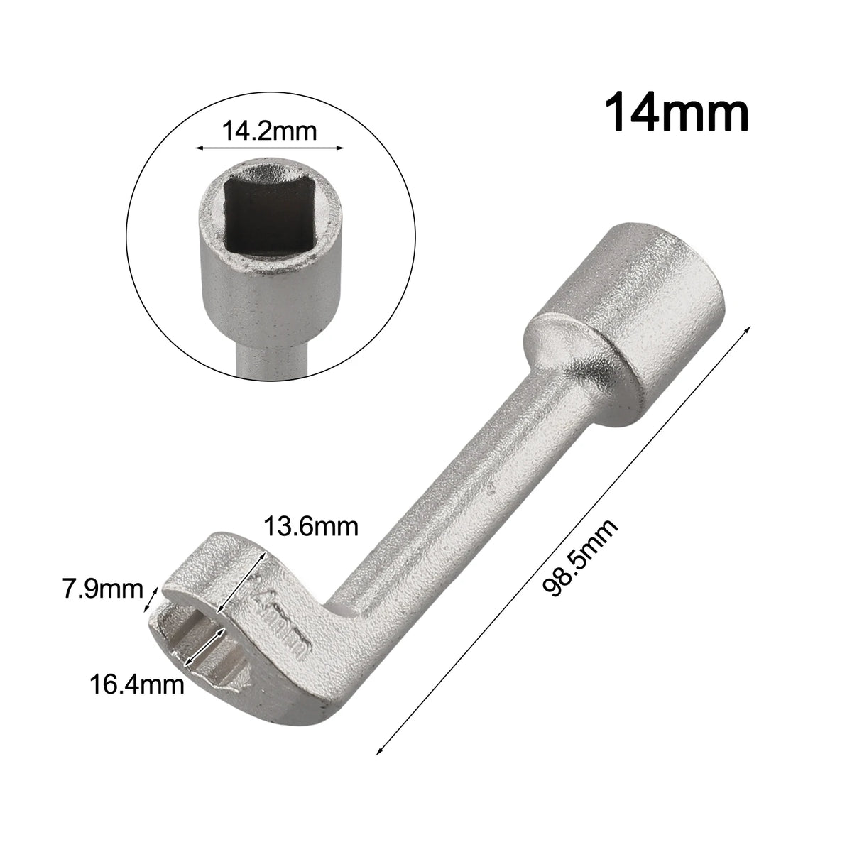 Diesel Fuel Line Socket Wrench 12–19mm L-Shape 1/2 Drive Fuel Line Socket Wrench Babs 14mm