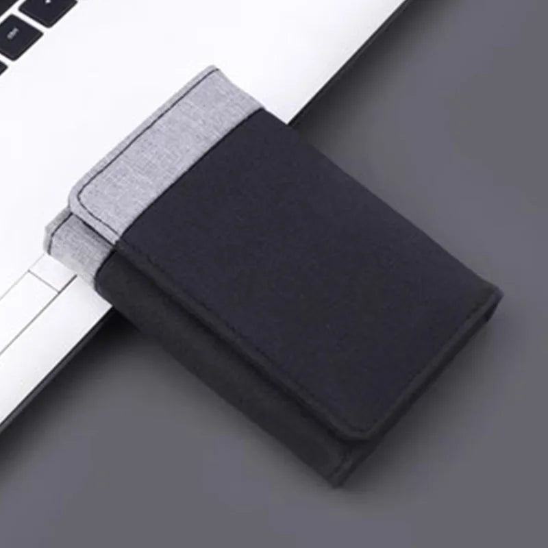 Men's Canvas Wallet – 8 Card Slots & ID Photo Holder Canvas Card Wallet Babs Black