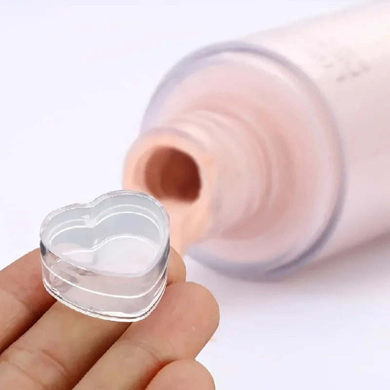 10-Piece Heart-Shaped Refillable Travel Cosmetic Jars Set Cosmetic Travel Jars Babs