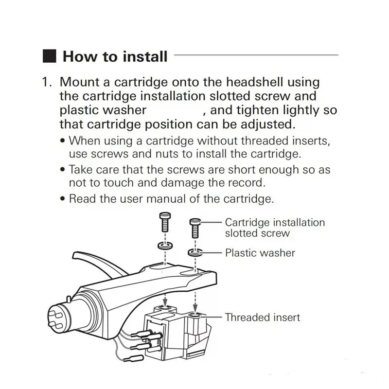 Turntable Headshell with 4 Wires – Vinyl Record Player Replacement Turntable Headshell Babs