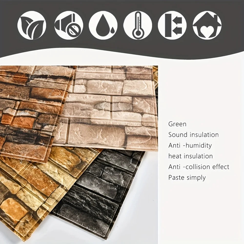 3D Brick Peel & Stick Wallpaper 70cm×10m – XPE Foam Wall Sticker Peel & Stick Wallpaper Babs