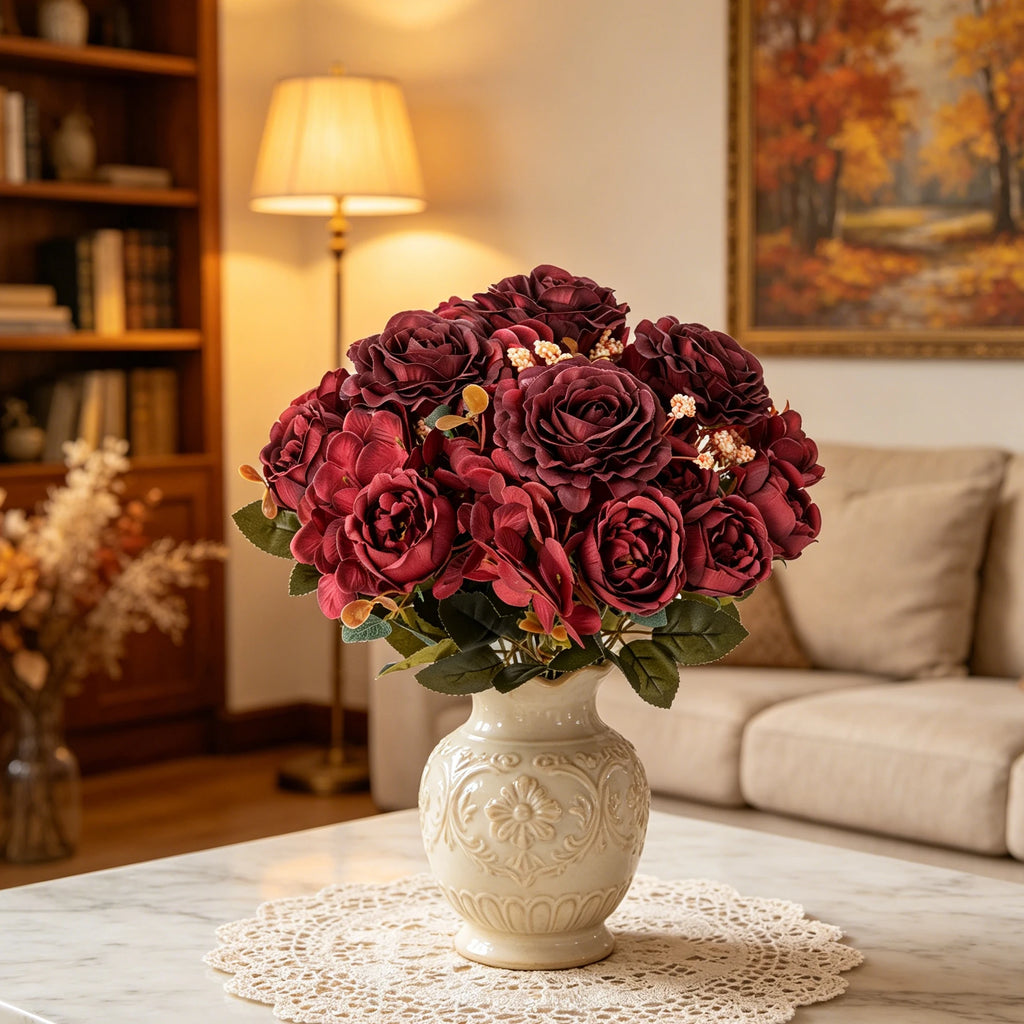 Artificial Silk Rose & Peony Bouquet – Wedding & Home Decor Artificial Flower Bouquet Babs