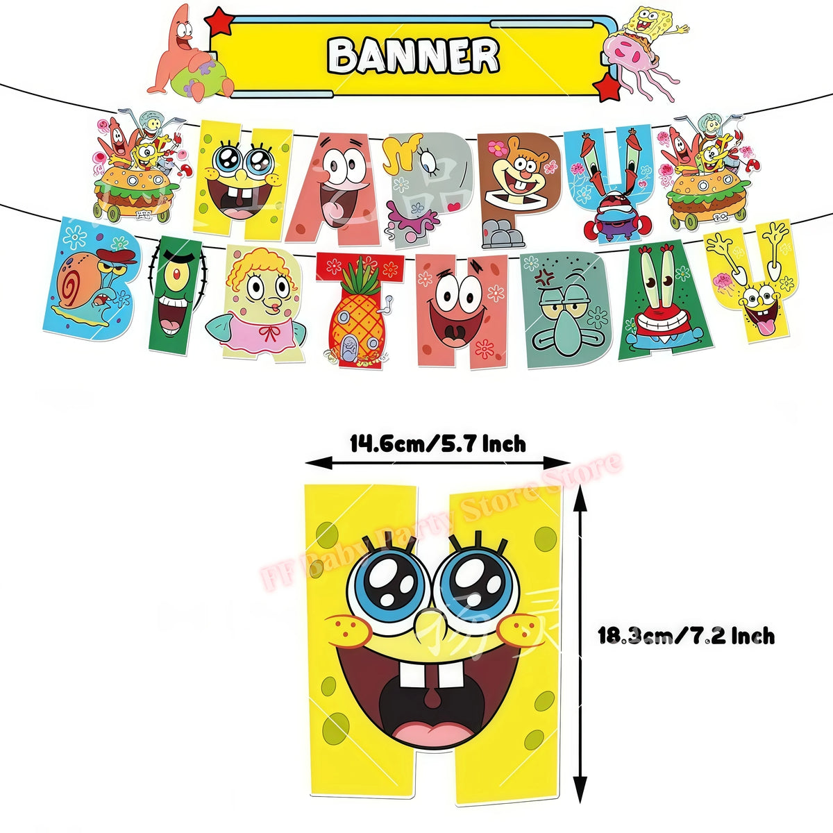 Cartoon Kids Birthday Party Decoration Set – Balloons, Backdrop & More Kids Party Decoration Set Babs 1set banner