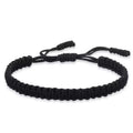 Handmade Woven Rope Bracelet – Good Luck Diamond Knot Wristband Rope Charm Bracelet Babs black