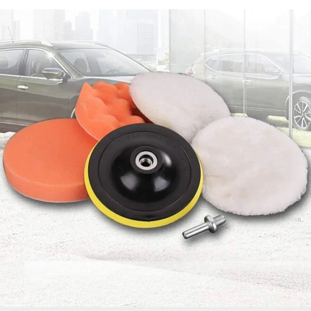 6pc Car Polishing Pad Kit – Sponge & Wool Buffing Wheels Car Polishing Pad Kit Babs