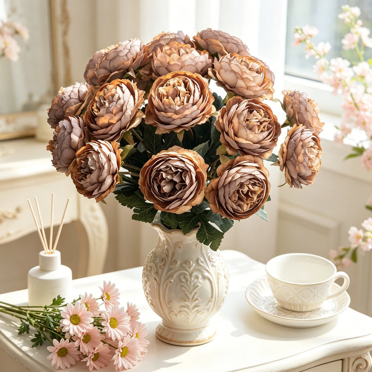 Artificial Lotus Peony Flowers – Wedding & Home Décor Bouquet Artificial Flower Bouquet Babs