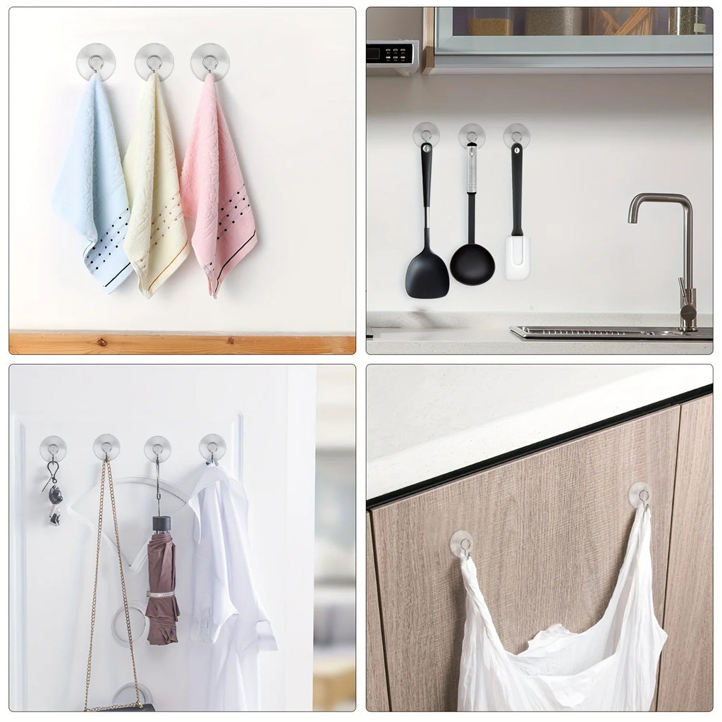 Clear Suction Cup Hooks – No-Drill Kitchen & Bathroom (5/20pc) Suction Cup Hooks Babs