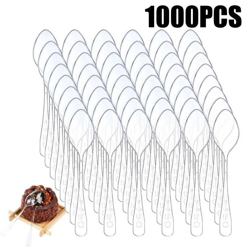 Clear Disposable Mini Tasting Spoons for Desserts & Parties Disposable Mini Spoons Babs 1000PCS