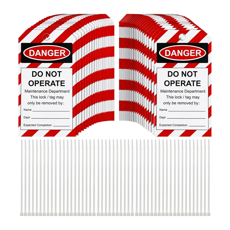 Do Not Operate Lockout Tagout Tags with Ties – 50-Piece Set Lockout Tagout Tags Babs