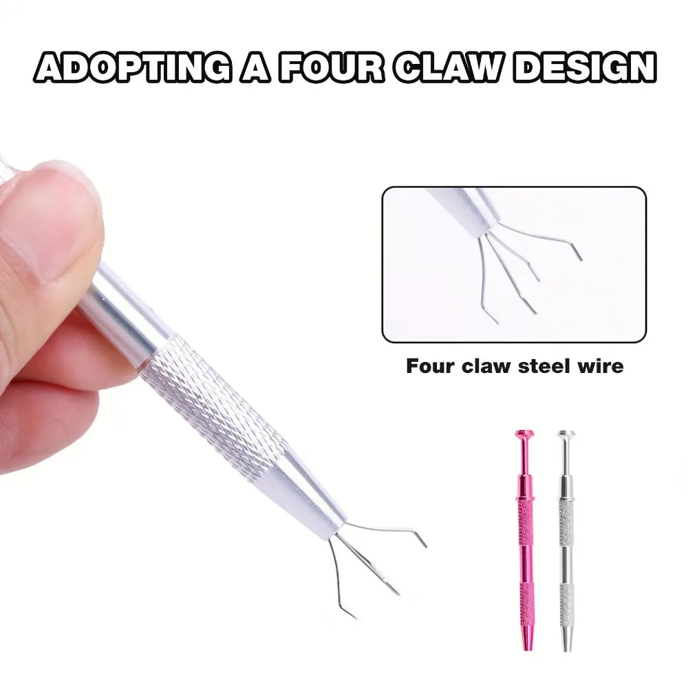 2pc Piercing Ball Grabber Tool – 4 Prong Stainless Steel Holder Piercing Tool Set Babs