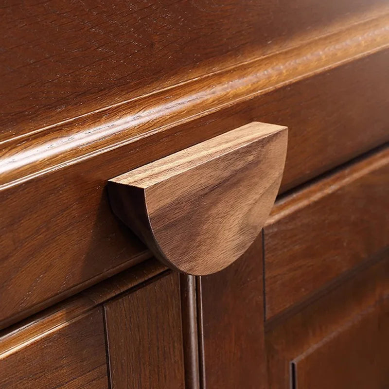Walnut & Beech Wood Semicircular Cabinet Drawer Pull Handle Cabinet Pull Handle Babs