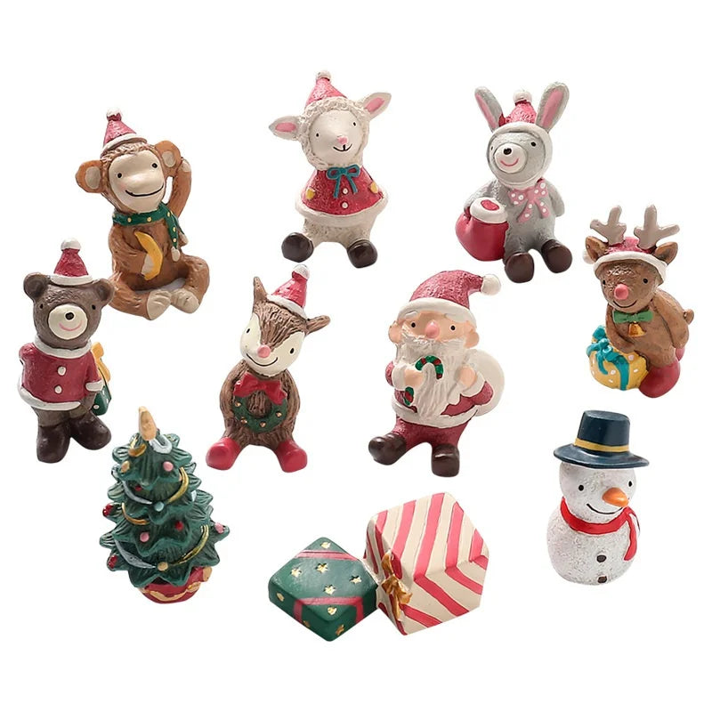 Mini Santa & Elk Resin Christmas Ornament – Holiday Decor Christmas Resin Ornament Babs