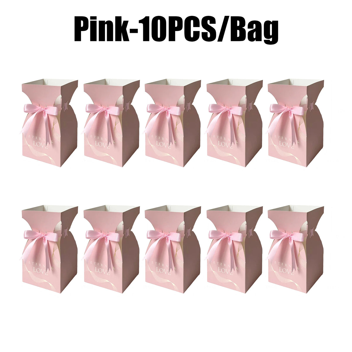 Flower Bouquet Gift Box – Floral Handbag Basket & Wrap Flower Gift Box Babs Pink 10PCS 1Bag
