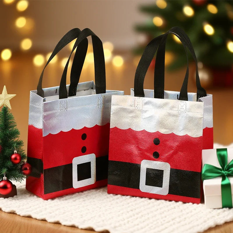 Santa Claus Non-Woven Christmas Gift Bags 5/10Pcs 2025 Christmas Gift Bags Babs