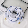 Women's Lightweight Chiffon Satin Scarf – Hair Wrap & Neck Cover Chiffon Satin Scarf Babs white blue