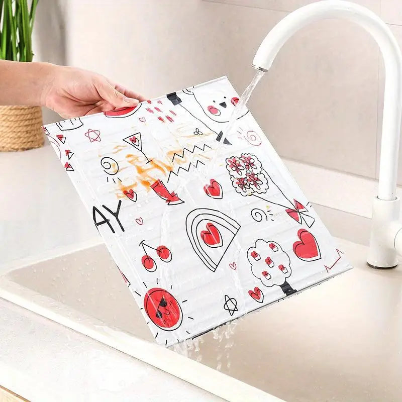 2pcs Cartoon Aluminum Range Hood Protector for Gas Stoves Range Hood Protector Babs