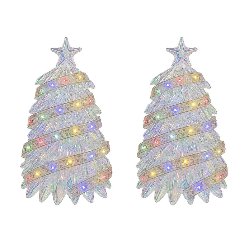 4D Rainbow Chrome Christmas Tree Foil Balloon 92x54cm Christmas Foil Balloon Babs iridescent-2PCS 92x54cm