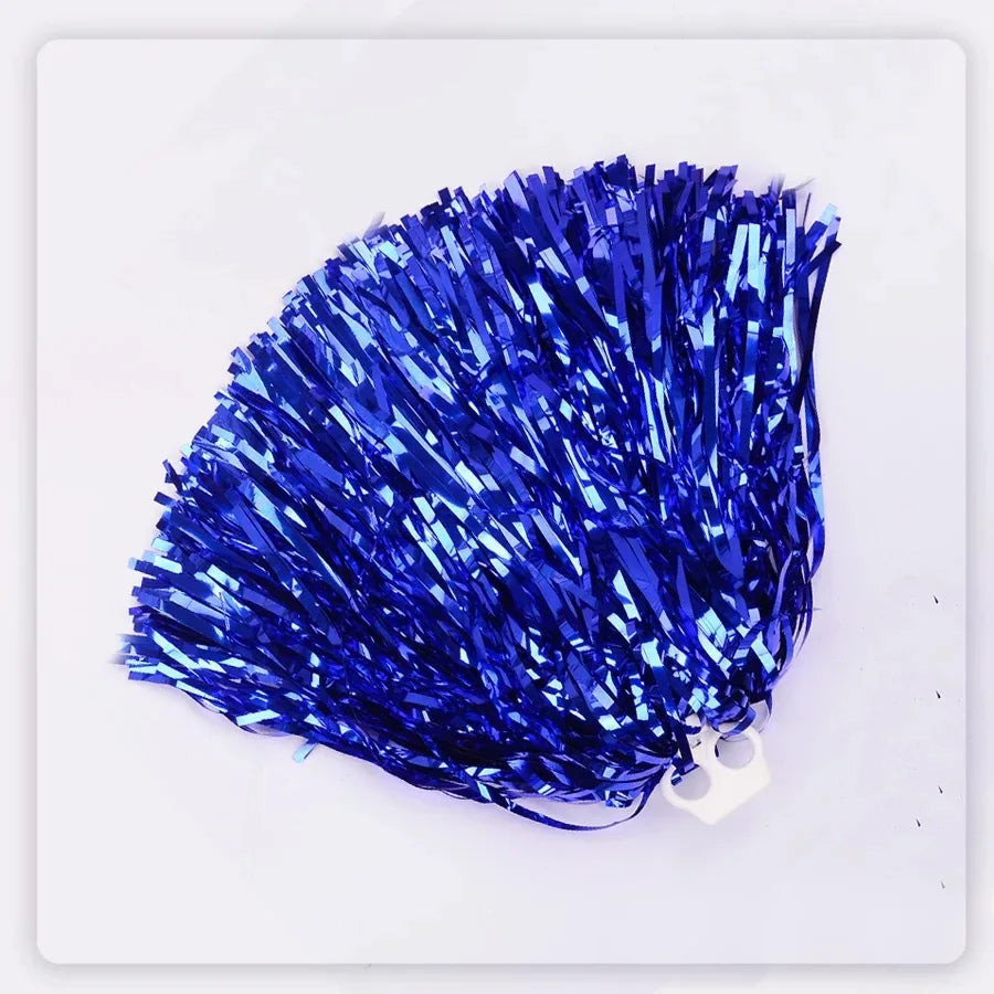 Metallic Cheerleader Pompoms – Aluminum Foil Sports & Dance Cheerleader Pompoms Babs blue L