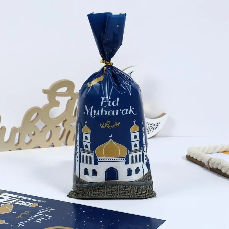 100pcs Eid Mubarak Candy Bags – Ramadan Party Gift Supplies Party Gift Bags Babs