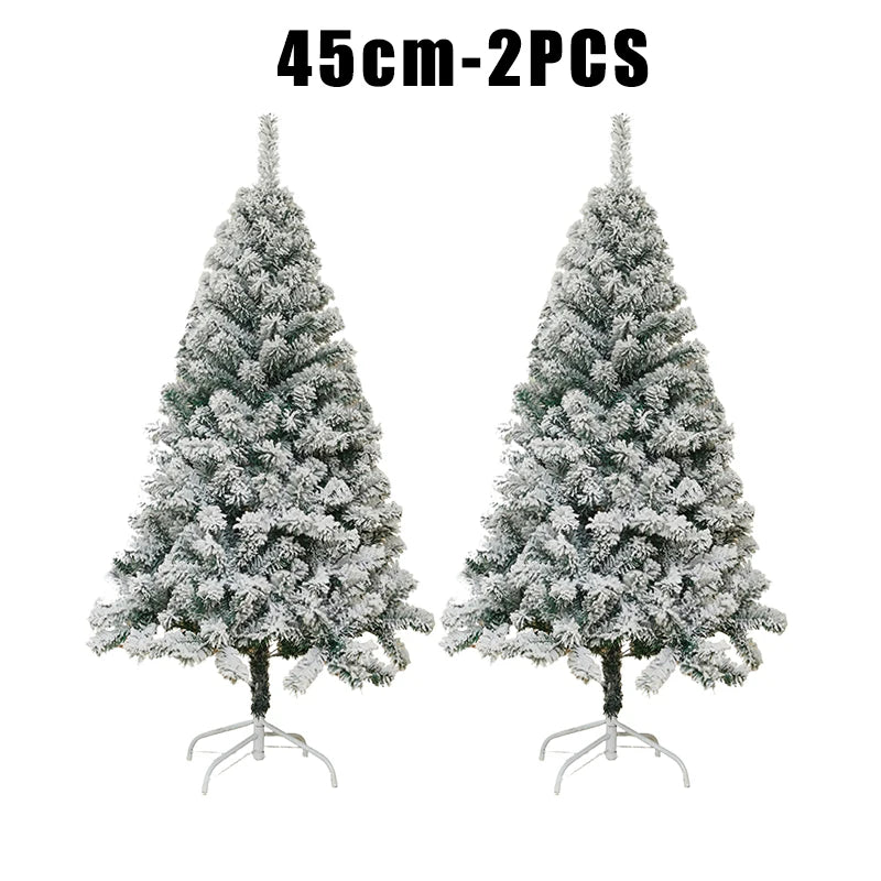 Flocked White Artificial Christmas Tree – Snow Dusted PVC Pine Artificial Christmas Tree Babs 45cm 2PCS