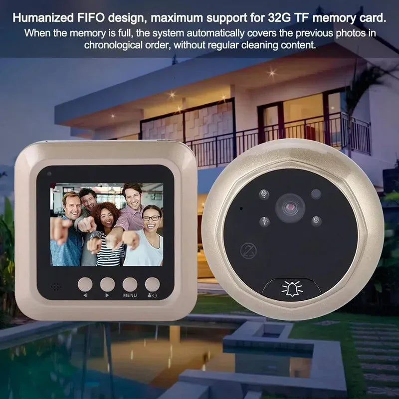 Smart Cat Eye Door Viewer – HD 2.4" IR Night Vision & Motion Detection Peephole Door Camera Babs