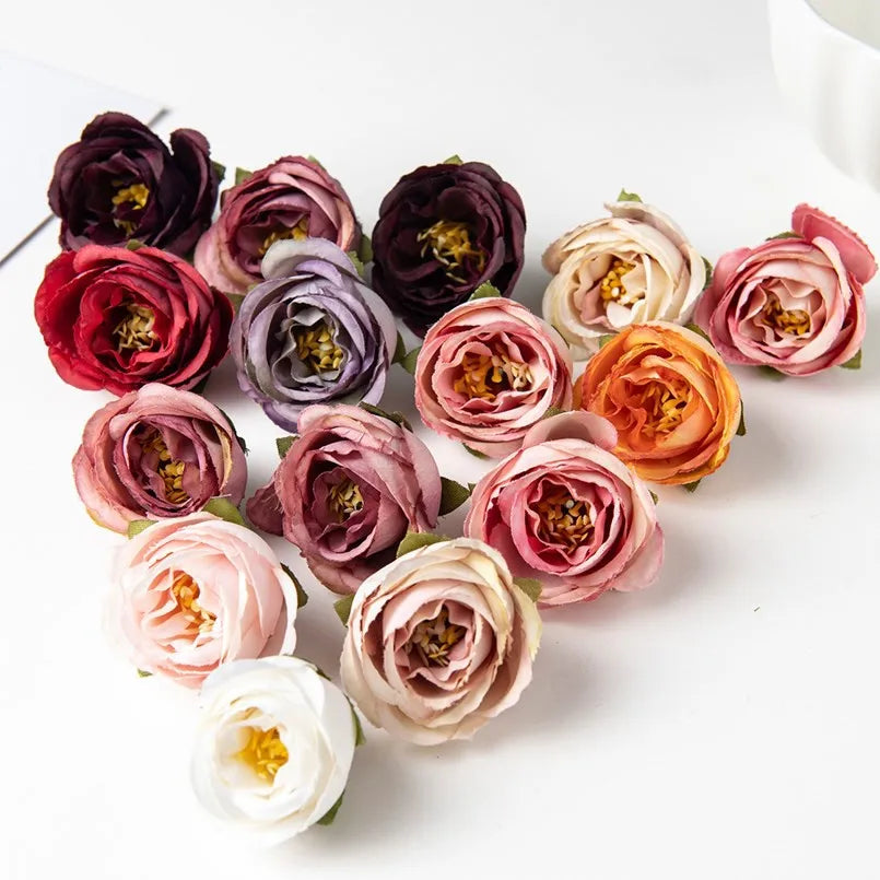 Artificial Silk Rose Flower Heads 25/50 Pcs – Wedding Home Decor Artificial Silk Flowers Babs