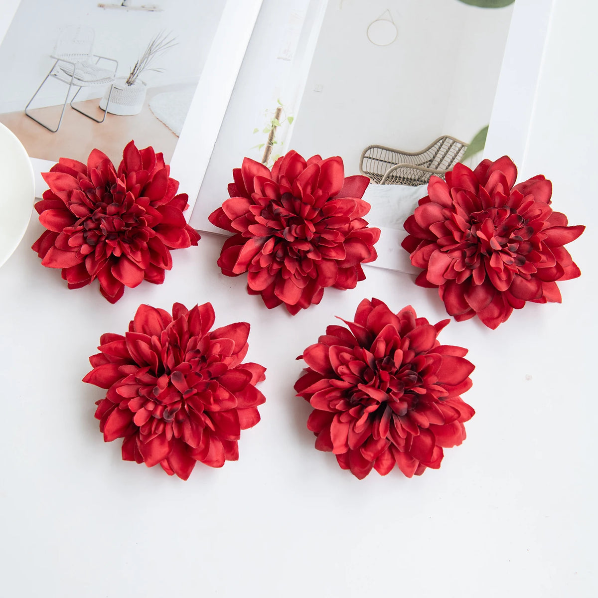 Silk Rose Flower Heads 5/10 Pcs – Wedding & Home DIY Decor Artificial Flower Heads Babs COLOR 7 20 pieces
