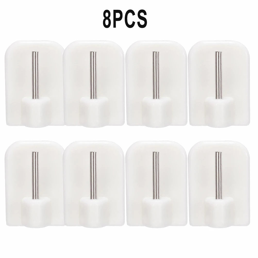 Self-Adhesive Curtain Rod Hooks – No-Drill, 4/8/12pc Set Curtain Rod Hooks Babs 8pcs