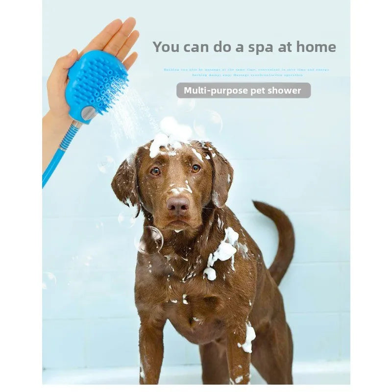 Pet Bathing Brush & Massage Shower Head – Adjustable Flow Pet Grooming Shower Babs