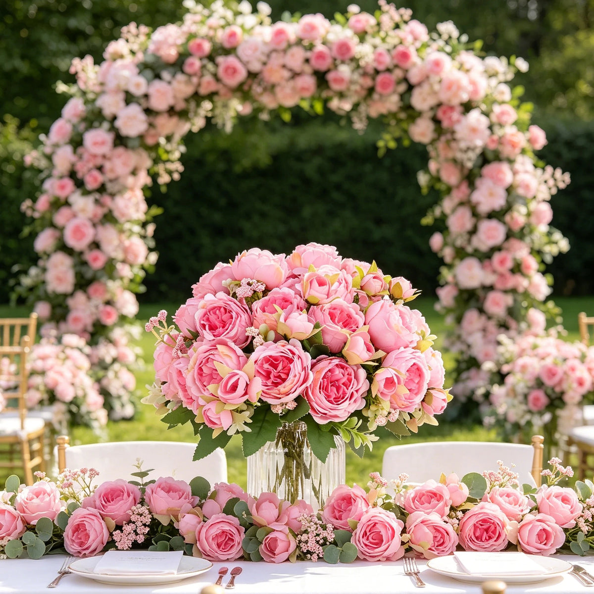 Artificial Silk Peony Rose Bouquet – Wedding & Home Décor Artificial Flower Bouquet Babs