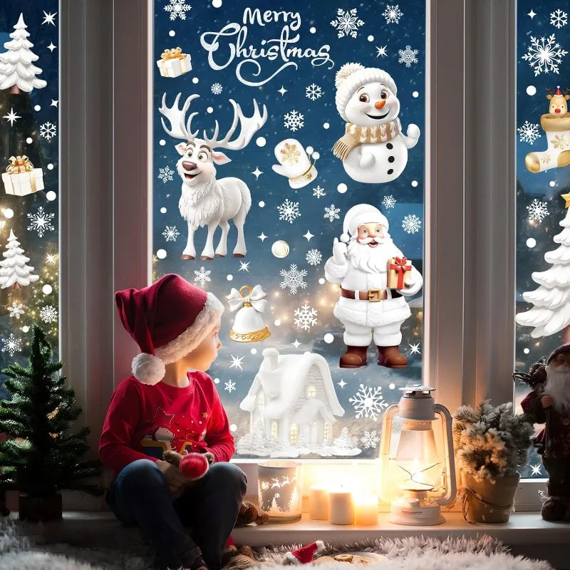 Christmas Window Clings – Santa, Snowman & Xmas Tree Decals Window Clings Decals Babs