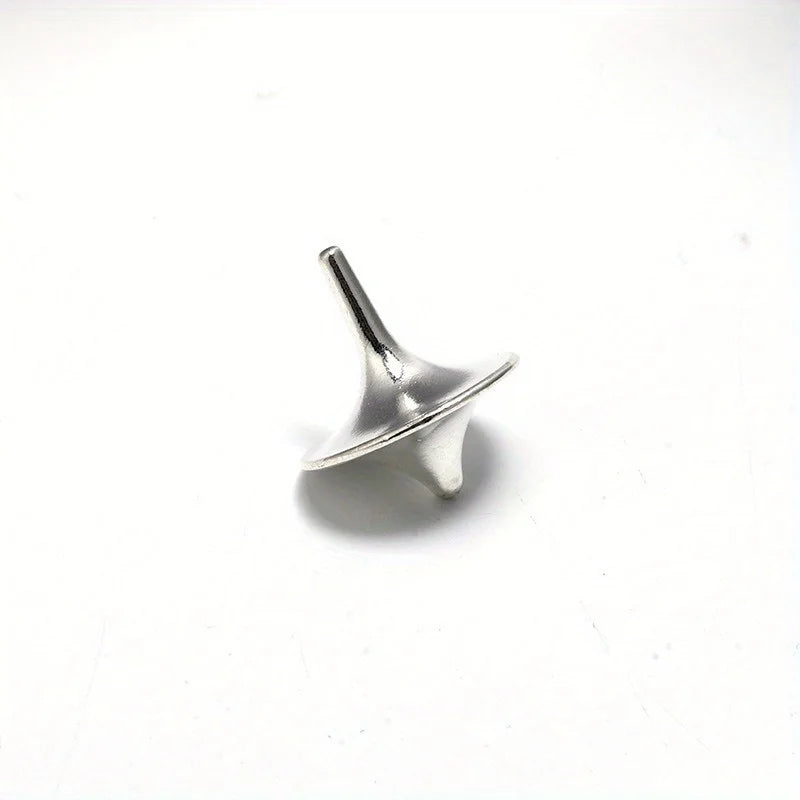 Stainless Steel Gyroscope Spinning Top – Inception-Style Gift Metal Spinning Top Babs silvery
