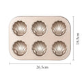 6-Cavity Carbon Steel Madeleine Shell Baking Mold Pan Cake Baking Mold Babs B