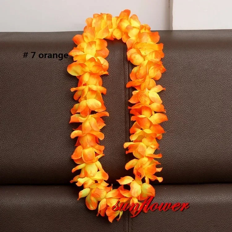 Hawaiian Flower Lei Necklace – Artificial Garland for Luau & Party Flower Lei Necklace Babs orane