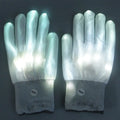 LED Light-Up Glow Gloves – Rave Party Halloween Cosplay LED Costume Gloves Babs white