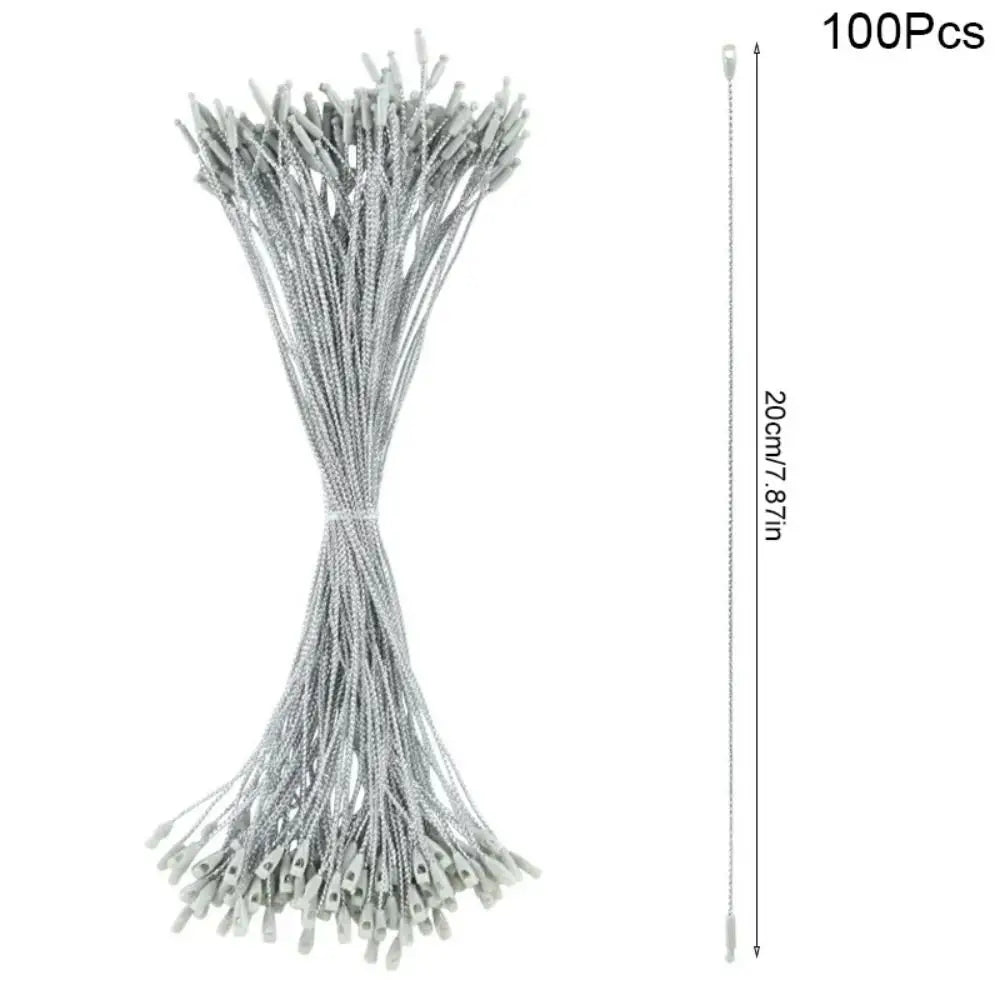 100Pcs Christmas Ornament Hanger Lanyards with Buckle | DIY Xmas Christmas Ornament Hanger Babs Silver--