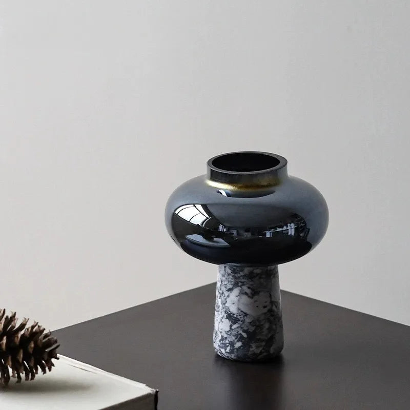 Glass Marble Vase – Modern Luxury Decorative Flower Bottle Decorative Glass Vase Babs