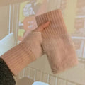 Women's Plush Half-Finger Gloves – Warm Cute Fingerless Winter Fingerless Winter Gloves Babs pink