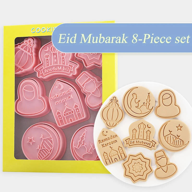 Eid Mubarak & Ramadan Cookie Cutter Set – Islamic Baking Molds Cookie Cutter Set Babs 8Pcs-C