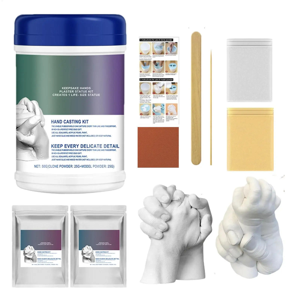 3D Hand Casting Kit – Family, Couples & Baby Keepsake Mold Hand Casting Kit Babs