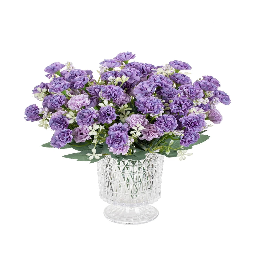 Artificial Silk Carnations – 15 Heads, Wedding & Home Floral Décor Artificial Flower Stems Babs