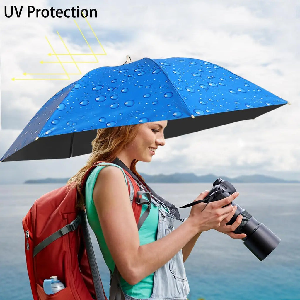 Fishing Umbrella Hat – UV Protection & Rainproof Outdoor Cap Umbrella Sun Hat Babs