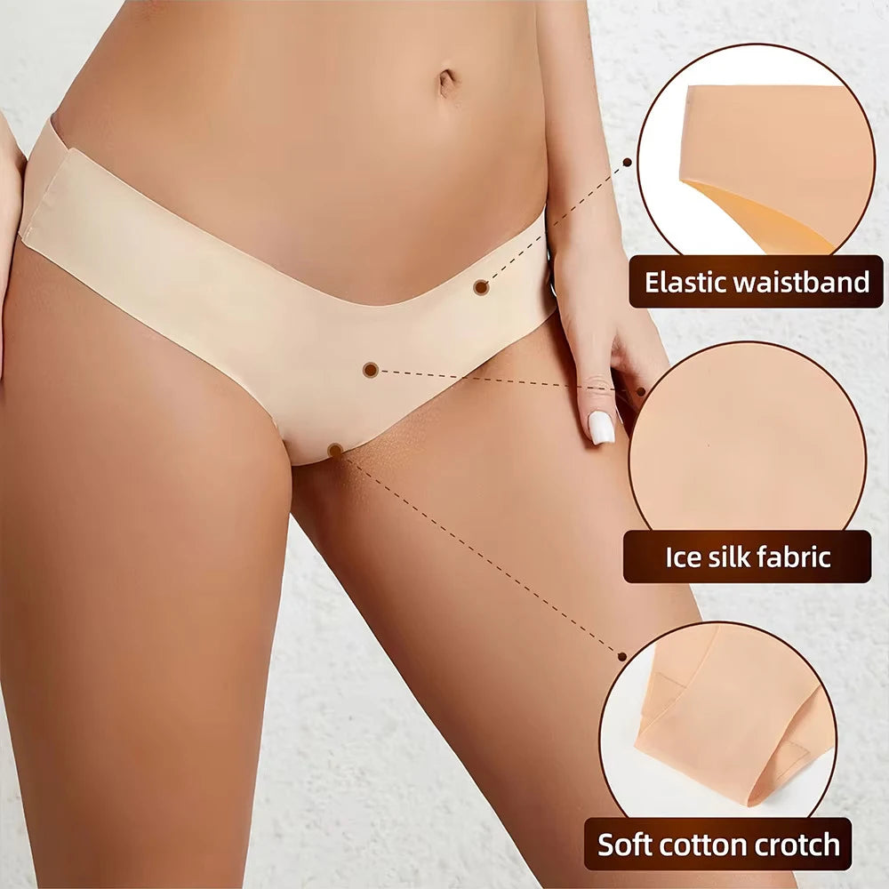 3-Pack Women's Seamless Low-Rise Thongs – No-Show Panties Women's Thong Panties Babs