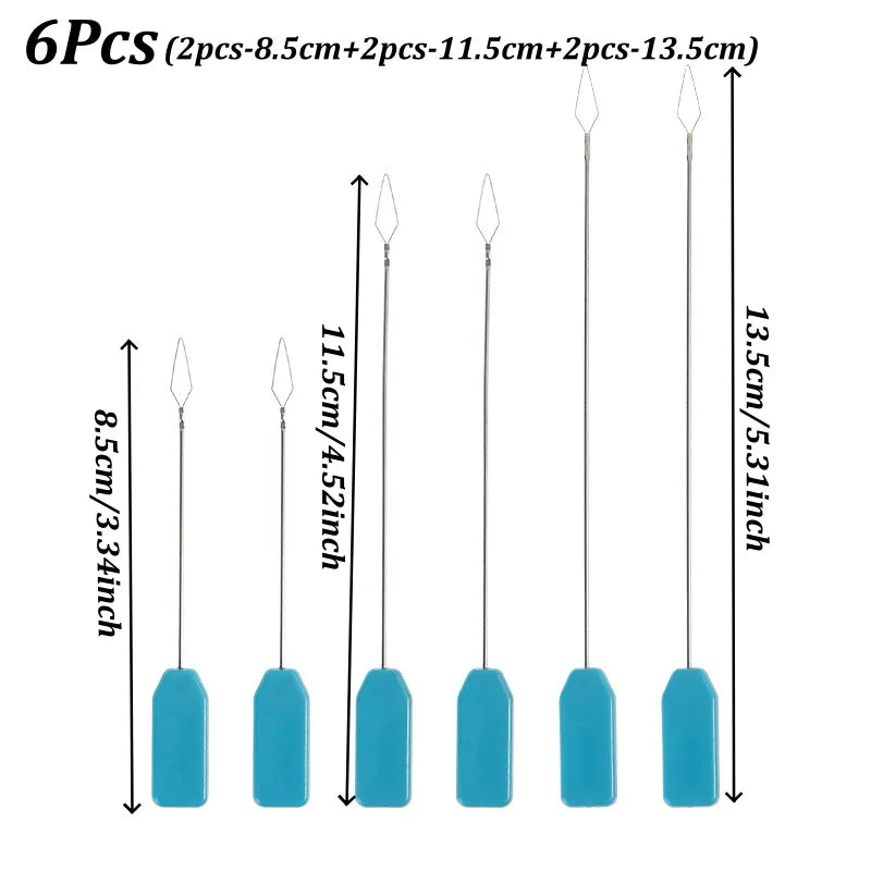 Needle Threader Blue Handle – 2/4/6 Pcs Quick Sewing Tool Needle Threader Babs 6Pcs