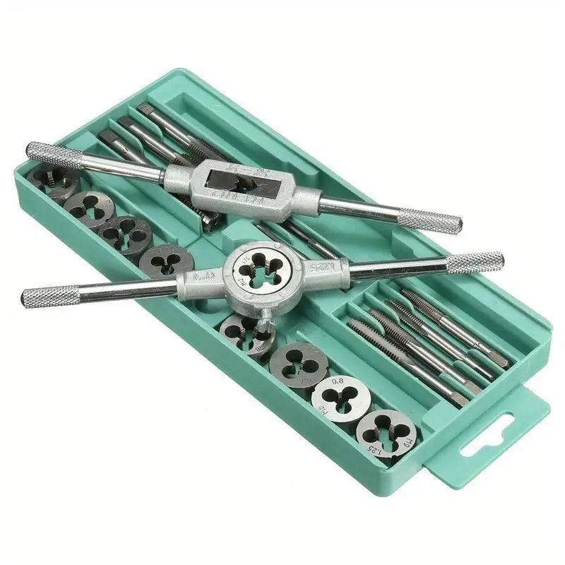 20Pc Metric Hand Tap & Die Set M3–M12 | Thread Tools Tap & Die Set Babs army green