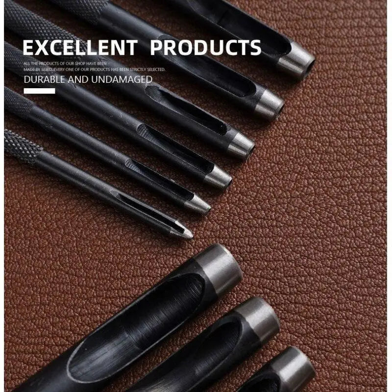 12/14Pc Round Hollow Punch Set – Leather Craft Tool 1–10mm Leather Punch Set Babs