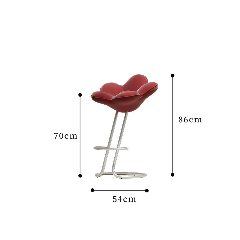 Nordic Petal Dining Chair – Modern Fabric Upholstered Home Chair Dining Chair Babs Red-70CM