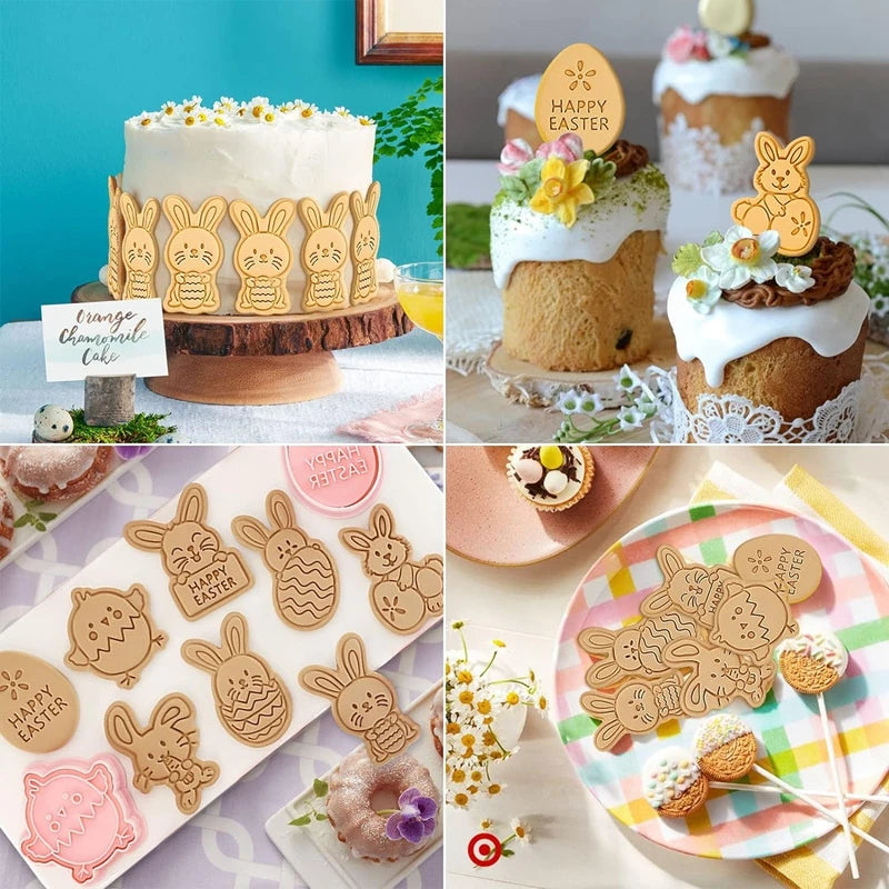 Easter Cookie Cutter Set – Egg, Rabbit & Chick Molds (4/8pcs) Cookie Cutter Set Babs