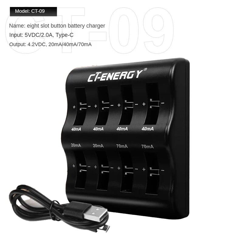 8-Slot Lithium Coin Battery Charger – CR2032 2025 & More Coin Battery Charger Babs 8 Slot