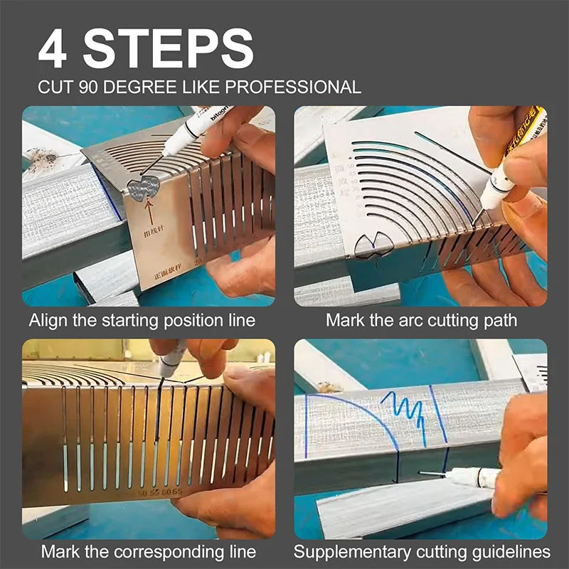 Arc Marking Tool – Flex Angle Mitre Gauge & Ruler | 0–80mm Angle Marking Gauge Babs